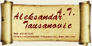 Aleksandar Taušanović vizit kartica